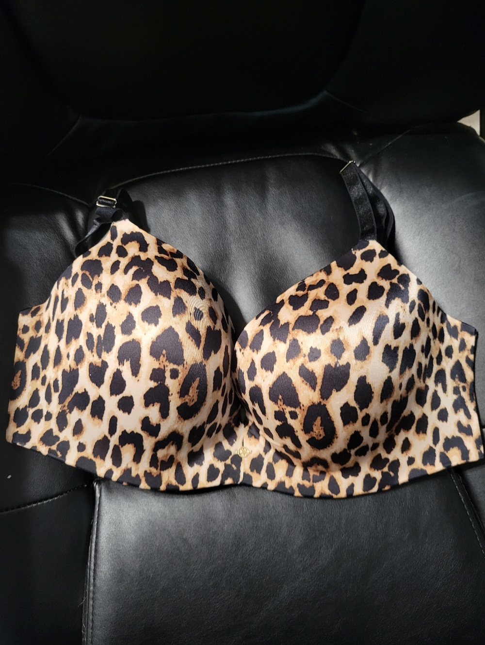 Leopard Print Contour Bra - Animal Print Victoria Secret Push Up Wireless 38DD